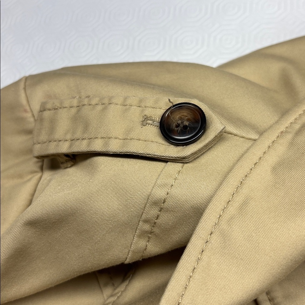H and M Double Breasted Raglan Trench Coat Jacket Size 14 Colour Tan - Picture 6 of 15